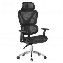 ΚΑΡΕΚΛΑ ΓΡΑΦΕΙΟΥ NOVAR HM1217 01 ΜΑΥΡO MESH--ΒΑΣΗ ΧΡΩΜΙΟΥ 51x49x129Υεκ c546546