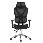 ΚΑΡΕΚΛΑ ΓΡΑΦΕΙΟΥ NOVAR HM1217 01 ΜΑΥΡO MESH--ΒΑΣΗ ΧΡΩΜΙΟΥ 51x49x129Υεκ c546546