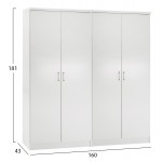 ΣΕΤ 2 ΝΤΟΥΛΑΠΕΣ 2ΦΥΛΛΕΣ JENNA HM11350 05 ΜΕΛΑΜΙΝΗ ΣΕ ΛΕΥΚΟ 160x43x181Υεκ c546547