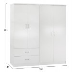 ΝΤΟΥΛΑΠΑ 4-ΦΥΛΛΗ ΜΕ 2 ΣΥΡΤΑΡΙΑ JENNA HM11351 05 ΜΕΛΑΜΙΝΗ ΣΕ ΛΕΥΚΟ 160x43x181Υ c546548