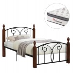 ΚΡΕΒΑΤΙ ΣΤΡΩΜΑ SUZIE HM10800 ΜΕΤΑΛΛΟ RUBBERWOOD ΣΚΟΥΡΟ ΚΑΡΥΔΙ--ΣΤΡΩΜΑ 90Χ190εκ c546626