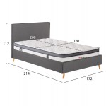 ΚΡΕΒΑΤΙ ΔΙΠΛΟ ΜΕ ΣΤΡΩΜΑ INDRA HM10810 01 ΓΚΡΙ ΥΦΑΣΜΑ--ΓΙΑ ΣΤΡΩΜΑ 160x200εκ c546627