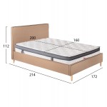 ΚΡΕΒΑΤΙ ΔΙΠΛΟ ΜΕ ΣΤΡΩΜΑ INDRA HM10810 02 ΜΠΕΖ ΥΦΑΣΜΑ--ΓΙΑ ΣΤΡΩΜΑ 160x200εκ c546628