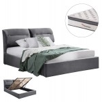 ΚΡΕΒΑΤΙ ΜΕ ΣΤΡΩΜΑ ΑΠΟΘ ΧΩΡΟ KENDRA HM10809 01 ΓΚΡΙ ΒΕΛΟΥΔΟ--ΓΙΑ ΣΤΡΩΜΑ 160x200εκ c546631