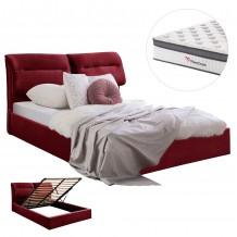 ΚΡΕΒΑΤΙ ΜΕ ΣΤΡΩΜΑ ΑΠΟΘ ΧΩΡΟ KENDRA HM10809 06 ΚΟΚΚΙΝΟ ΒΕΛΟΥΔΟ-ΣΤΡΩΜΑ 160x200εκ c546633