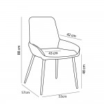 STONE ΚΑΡΕΚΛΑ ΤΣΑΓΑΛΙ ΜΑΥΡΟ 53x57x88cm SET 4τμχ c546640