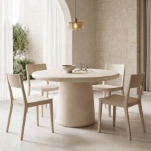 Τραπέζι Cocedo pakoworld MGO κρέμ Φ120x76εκ c546762