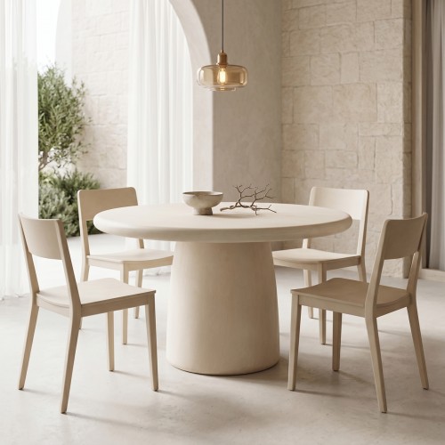 Τραπέζι Cocedo pakoworld MGO κρέμ Φ120x76εκ c546762