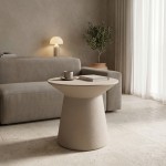 Τραπέζι σαλονιού Peble pakoworld MGO cappuccino Φ55x50εκ c546766