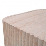 Τραπέζι σαλονιού Doric pakoworld MGO όψη τραβερτίνας 80x80x38εκ c546770