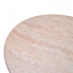 Τραπέζι σαλονιού Mikawa pakoworld MGO όψη τραβερτίνας Φ70x34εκ c546779