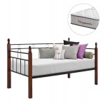 ΚΑΝΑΠΕΣ ΚΡΕΒΑΤΙ ΜΕ ΣΤΡΩΜΑ REVEN HM10755 ΜΕΤΑΛΛΟ RUBBERWOOD ΣΕ DIRTY OAK--ΣΤΡΩΜΑ 90Χ190εκ c546785