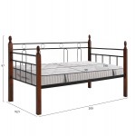 ΚΑΝΑΠΕΣ ΚΡΕΒΑΤΙ ΜΕ ΣΤΡΩΜΑ REVEN HM10755 ΜΕΤΑΛΛΟ RUBBERWOOD ΣΕ DIRTY OAK--ΣΤΡΩΜΑ 90Χ190εκ c546785
