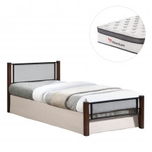 ΚΡΕΒΑΤΙ ΜΕ ΣΤΡΩΜΑ RAYVEN HM10801 ΜΕΤΑΛΛΟ RUBBERWOOD ΣΕ DIRTY OAK--ΣΤΡΩΜΑ 90Χ190εκ c546786