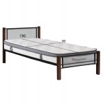 ΚΡΕΒΑΤΙ ΜΕ ΣΤΡΩΜΑ RAYVEN HM10801 ΜΕΤΑΛΛΟ RUBBERWOOD ΣΕ DIRTY OAK--ΣΤΡΩΜΑ 90Χ190εκ c546786