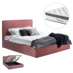 ΚΡΕΒΑΤΙ ΜΕ ΣΤΡΩΜΑ ΑΠΟΘ ΧΩΡΟ ALLIE HM10805 12 ΣΑΠΙΟ ΜΗΛΟ ΒΕΛΟΥΔΟ--ΣΤΡΩΜΑ 160Χ200εκ c546788