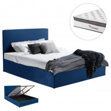 ΚΡΕΒΑΤΙ ΜΕ ΣΤΡΩΜΑ ΑΠΟΘ ΧΩΡΟ ALLIE HM10805 18 ΜΠΛΕ ΒΕΛΟΥΔΟ--ΣΤΡΩΜΑ 160Χ200εκ c546790