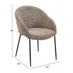 ΠΟΛΥΘΡΟΝΑ ΤΡΑΠΕΖΑΡΙΑΣ DRENNY HM18424 03 TAUPE ΥΦΑΣΜΑ-ΜΕΤΑΛ ΜΑΥΡΑ ΠΟΔΙΑ 62x62x87Υεκ SET 2τμχ c546794
