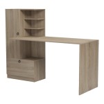 Γραφείο εργασίας με βιβλιοθήκη Felanbo pakoworld sonoma 160x60x125εκ c546842