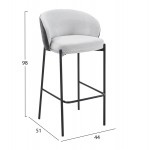 ΣΚΑΜΠΟ ΜΠΑΡ DETTON HM18430 01 ΓΚΡΙ ΥΦΑΣΜΑ-ΜΕΤΑΛ ΜΑΥΡΟΣ ΣΚΕΛΕΤΟΣ 44x51x98Υεκ SET 2τμχ c546883