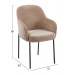ΠΟΛΥΘΡΟΝΑ ΤΡΑΠΕΖΑΡΙΑΣ MANIDO HM18429 03 TAUPE ΥΦΑΣΜΑ-ΜΕΤΑΛ ΜΑΥΡΑ ΠΟΔΙΑ 55x62x88Υεκ SET 2τμχ c546886