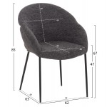 ΠΟΛΥΘΡΟΝΑ ΤΡΑΠΕΖΑΡΙΑΣ DRENNY HM18424 01 ΓΚΡΙ ΥΦΑΣΜΑ-ΜΕΤΑΛ ΜΑΥΡΑ ΠΟΔΙΑ 62x63x85Υεκ SET 2τμχ c546894