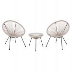 ΣΕΤ ΕΞΩΤΕΡΙΚΟΥ ΧΩΡΟΥ 3ΤΜΧ ACAPULCO HM11861 03 P E RATTAN ΕΚΡΟΥ-ΜΕΤΑΛΛΟ ΣΕ ΜΑΥΡΟ c546936