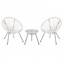 ΣΕΤ ΕΞΩΤΕΡΙΚΟΥ ΧΩΡΟΥ 3ΤΜΧ ACAPULCO HM11861 12 P E RATTAN ΛΕΥΚΟ-ΜΕΤΑΛΛΟ ΣΕ ΜΑΥΡΟ c546937