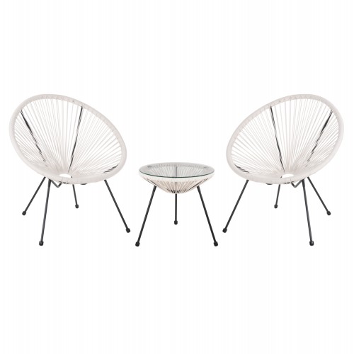 ΣΕΤ ΕΞΩΤΕΡΙΚΟΥ ΧΩΡΟΥ 3ΤΜΧ ACAPULCO HM11861 12 P E RATTAN ΛΕΥΚΟ-ΜΕΤΑΛΛΟ ΣΕ ΜΑΥΡΟ c546937