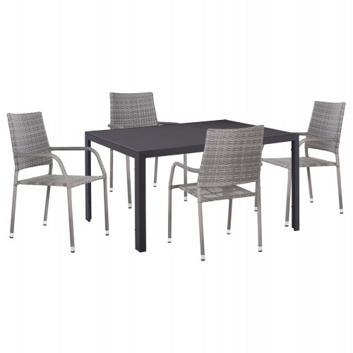 ΣΕΤ ΤΡΑΠΕΖΑΡΙΑΣ ΕΞ ΧΩΡΟΥ 5ΤΜΧ MORNER HM21008 ΜΕΤΑΛΛΟ WICKER ΣΕ ΓΚΡΙ c546941
