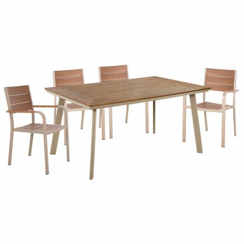 ΣΕΤ ΤΡΑΠΕΖΑΡΙΑΣ TABER HM10840 01 ΤΡΑΠΕΖΙ 4 ΠΟΛΥΘΡΟΝΕΣ-ΑΛΟΥΜΙΝΙΟ POLYWOOD-ΣΑΜΠΑΝΙ c546942