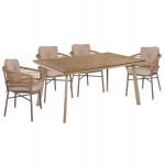 ΣΕΤ ΤΡΑΠΕΖΑΡΙΑΣ TABER HM10841 01 ΤΡΑΠΕΖΙ 4 ΠΟΛΥΘΡΟΝΕΣ-ΑΛΟΥΜΙΝΙΟ POLYWOOD-MOKA c546943