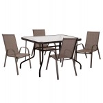 ΣΕΤ ΤΡΑΠΕΖΑΡΙΑΣ ΕΞ ΧΩΡΟΥ 5ΤΜΧ ADAM HM10565 02 ΜΕΤΑΛΛΟ TEXTILENE--ΚΑΦΕ c546965
