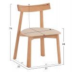 KΑΡΕΚΛΑ ΤΡΑΠΕΖΑΡΙΑΣ OSORIO HM18335 11 RUBBERWOOD ΦΥΣΙΚΟ-ΕΚΡΟΥ PU 51x55x74Υεκ SET 2τμχ c546994