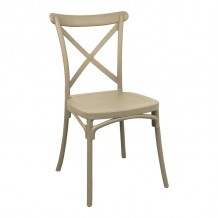 Καρέκλα Crossie pakoworld στοιβαζόμενη pp cappuccino 43x53x88εκ c547035