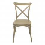 Καρέκλα Crossie pakoworld στοιβαζόμενη pp cappuccino 43x53x88εκ c547035