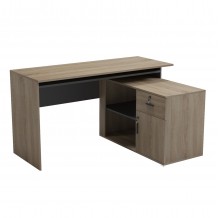 ΓΡΑΦΕΙΟ ΔΕΞΙΑ ΓΩΝΙΑ CARNET HM18384 13 ΜΕΛΑΜΙΝΗ ΣΕ SONAMA-ΓΚΡΙ 138x102x75Υεκ c547078