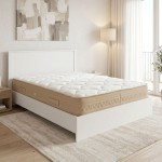 Κρεβάτι με στρώμα Athos Sleepy pakoworld λευκό 160x200εκ c547105