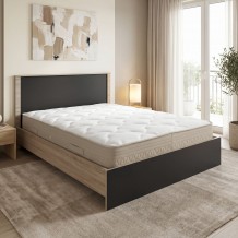 Κρεβάτι με στρώμα Athos Sleepy pakoworld sonoma ανθρακί 160x200εκ c547107