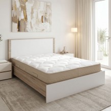 Κρεβάτι με στρώμα Athos Sleepy pakoworld sonoma λευκό 160x200εκ c547108