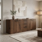 Μπουφές Doha pakoworld καρυδί με oak 180x45x80 5εκ c547174