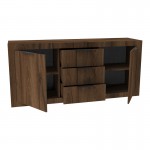 Μπουφές Doha pakoworld καρυδί με oak 180x45x80 5εκ c547174