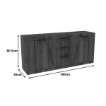 Μπουφές Doha pakoworld καρυδί με oak 180x45x80 5εκ c547174
