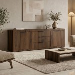 Μπουφές Doha pakoworld καρυδί με oak 210x45x80 5εκ c547178