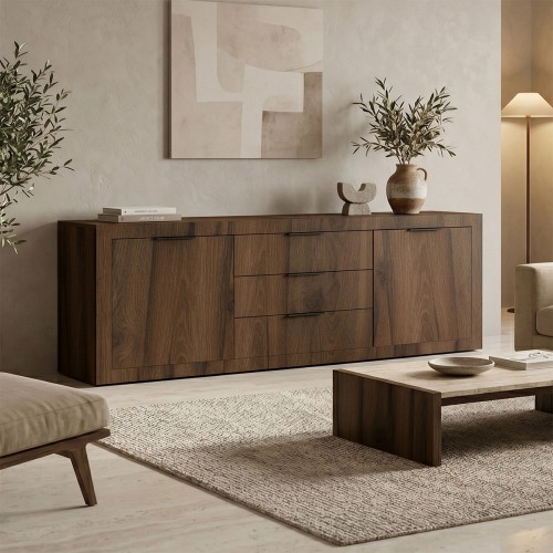 Μπουφές Doha pakoworld καρυδί με oak 210x45x80 5εκ c547178