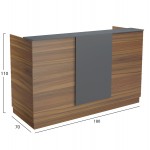 ΓΡΑΦΕΙΟ ΥΠΟΔΟΧΗΣ RECEPTION KRONIC HM2156 03 ΜΕΛΑΜΙΝΗ ΣΕ ΚΑΡΥΔΙ-ΓΚΡΙ 180x70x110Υεκ c547189