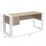 ΓΡΑΦΕΙΟ ΜΕ 2 ΣΥΡΤΑΡΙΑ TONTEL HM2157 01 ΜΕΛΑΜΙΝΗ SONAMA--ΛΕΥΚΑ ΠΟΔΙΑ 160x60x73Υεκ c547191