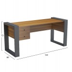 ΓΡΑΦΕΙΟ ΜΕ 2 ΣΥΡΤΑΡΙΑ TONTEL HM2157 03 ΜΕΛΑΜΙΝΗ ΚΑΡΥΔΙ--ΓΚΡΙ ΠΟΔΙΑ 160x60x73Υεκ c547194