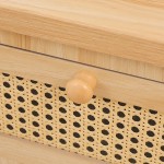 Συρταριέρα Scandy pakoworld ξύλο πεύκου-rattan σε φυσική απόχρωση 34 5x26x78 5εκ c547218