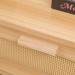 Κονσόλα Alenda pakoworld ξύλο πεύκου-rattan σε φυσική απόχρωση 100x30x76εκ c547226